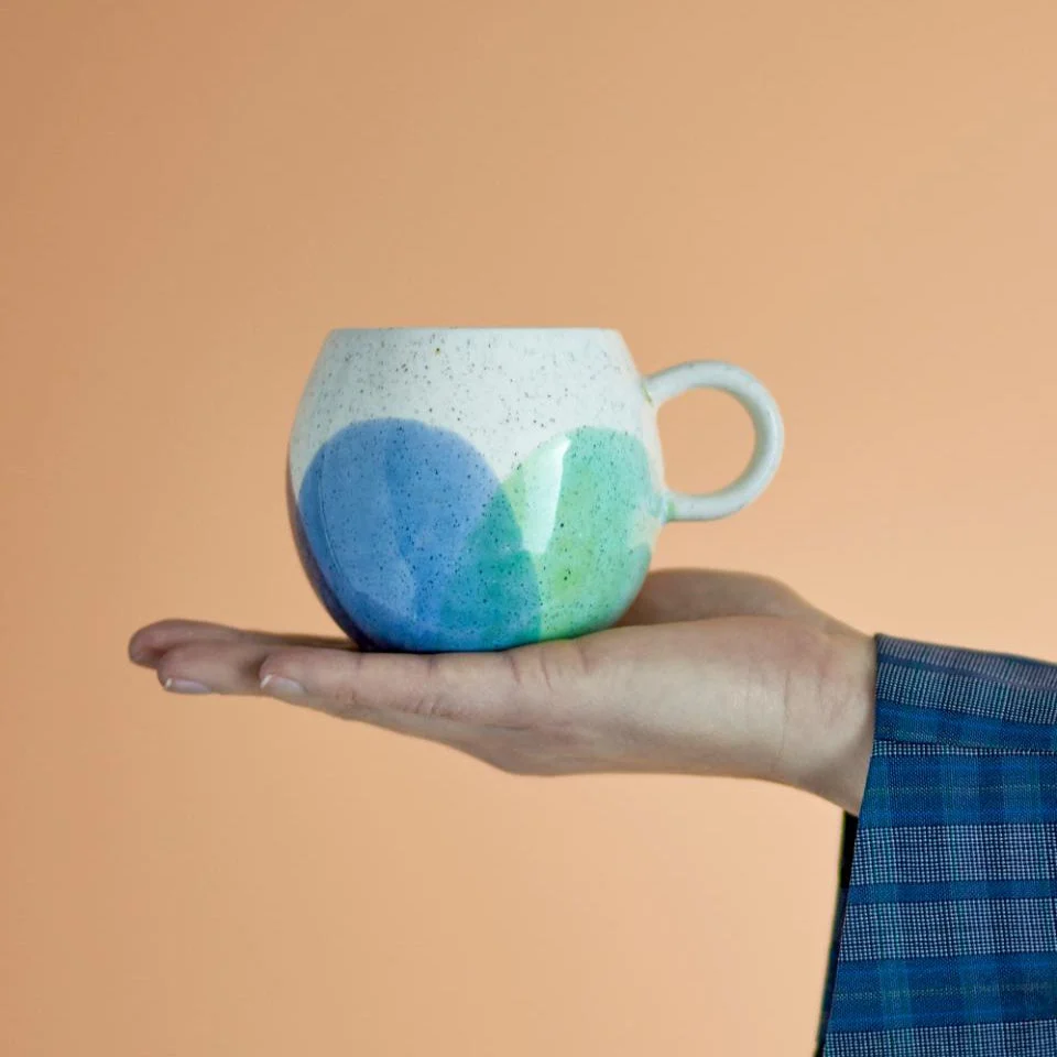 Bloomingville Theemok en koffiemok Paula Blauw