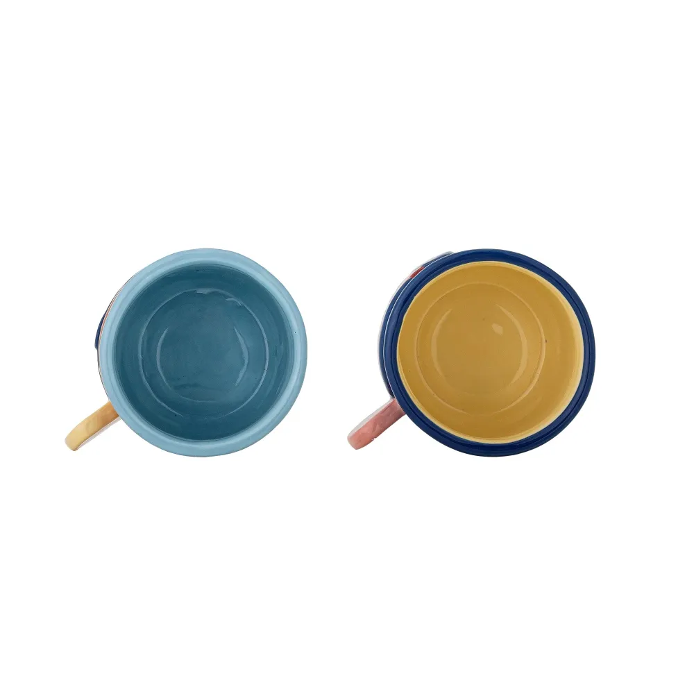 Bloomingville Willy Multi aardewerk mokken set van 2 stuks