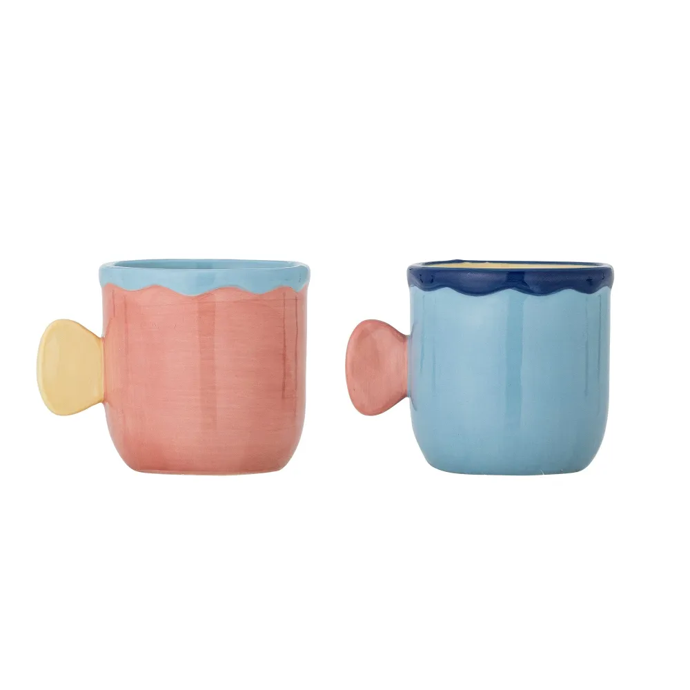 Bloomingville Willy Multi aardewerk mokken set van 2 stuks