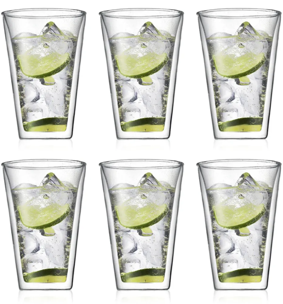 Bodum Dubbelwandige latte macchiato glazen Canteen - gepatenteerd ventiel - 400 ml - 6 stuks