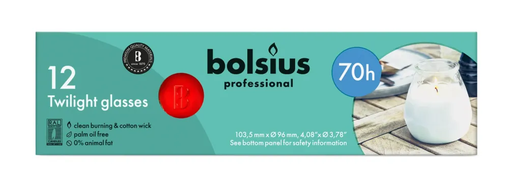 Bolsius Twilight rood 12 stuks -