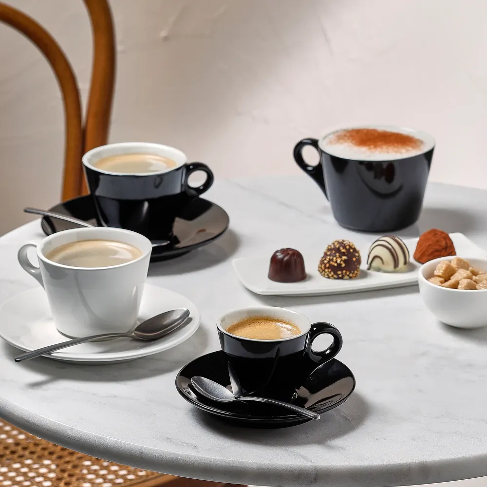 Bonbistro - Kop 16cl zwart Barista - Set van 6