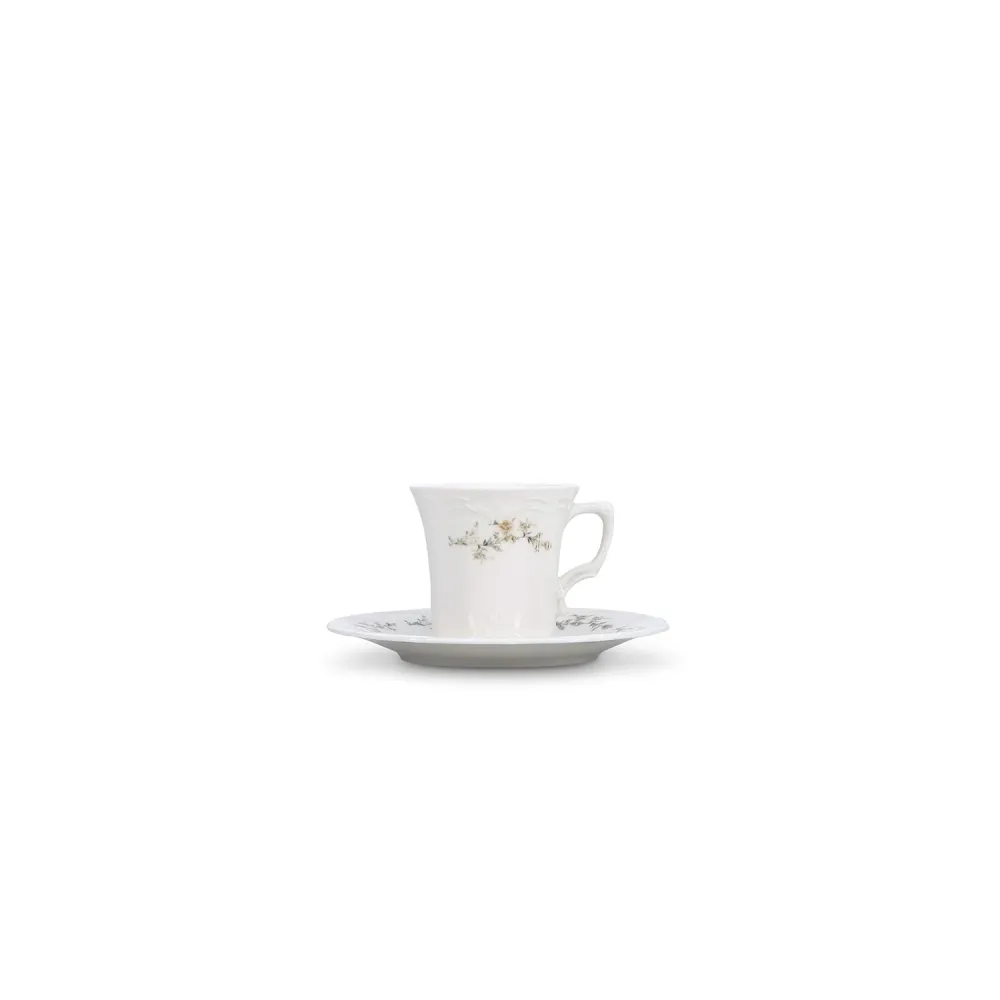 Bonbistro - Kop 20cl brown flower Retro - Set van 6