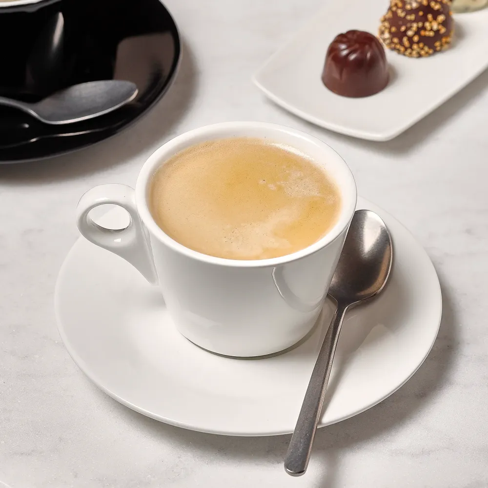 Bonbistro - Mokkakop 8cl wit Barista - Set van 6