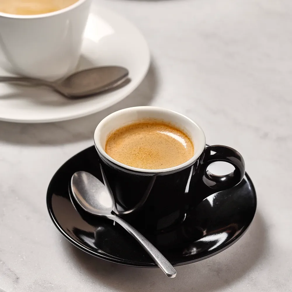 Bonbistro - Mokkaschotel 12,5cm zwart Barista - Set van 6