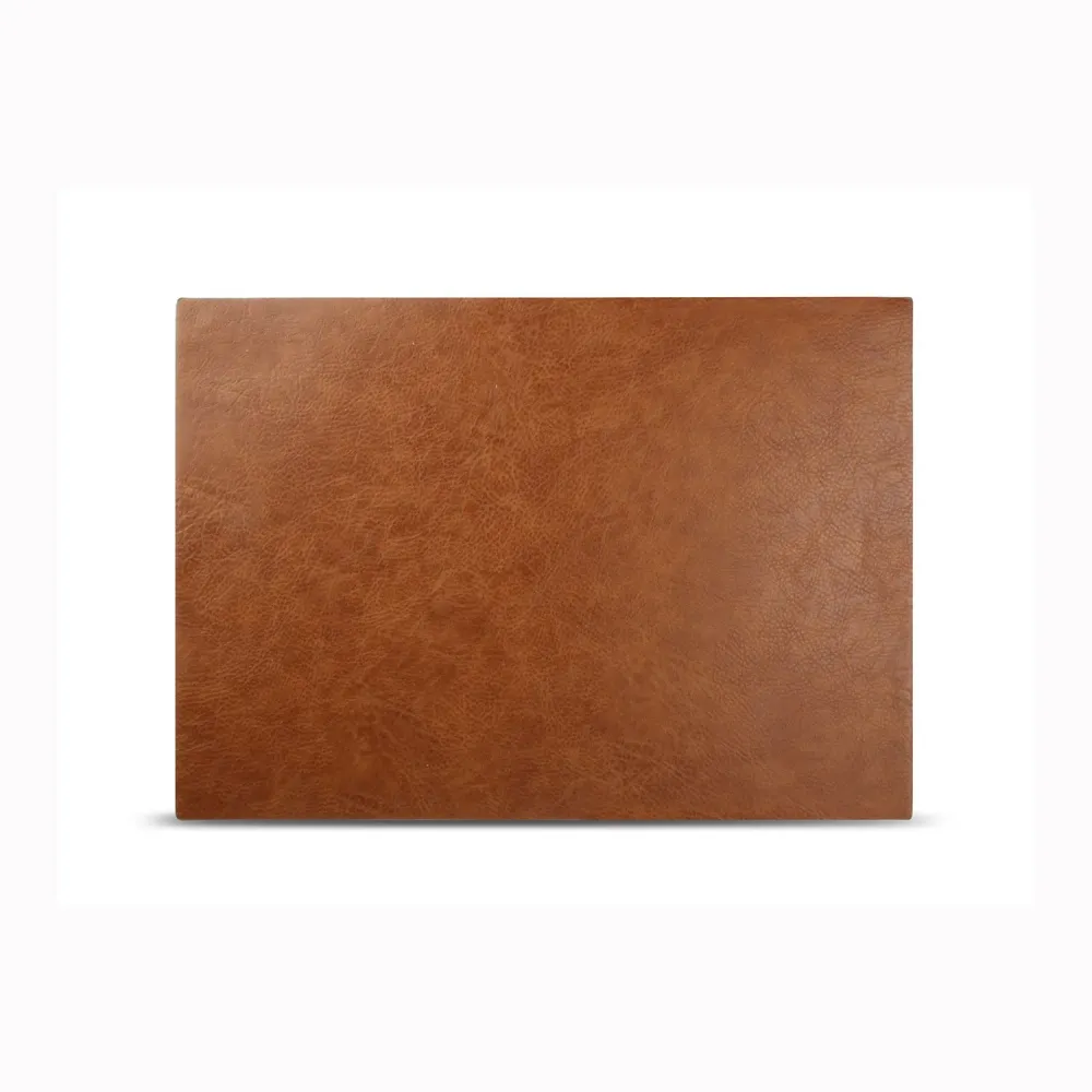 Bonbistro - Placemat 43x30cm lederlook bruin Layer - Set van 4