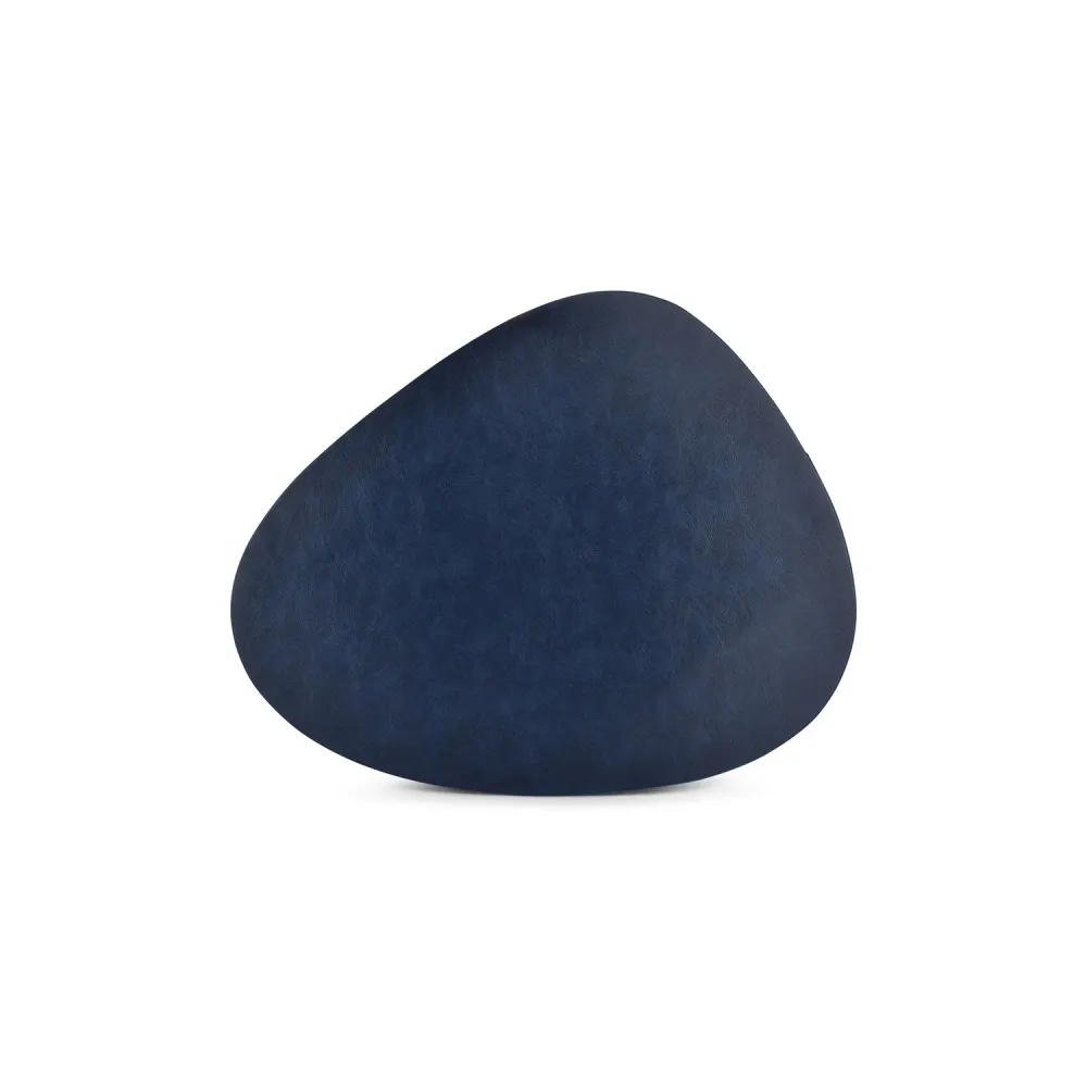 Bonbistro - Placemat 45x37cm lederlook blauw Layer - Set van 4