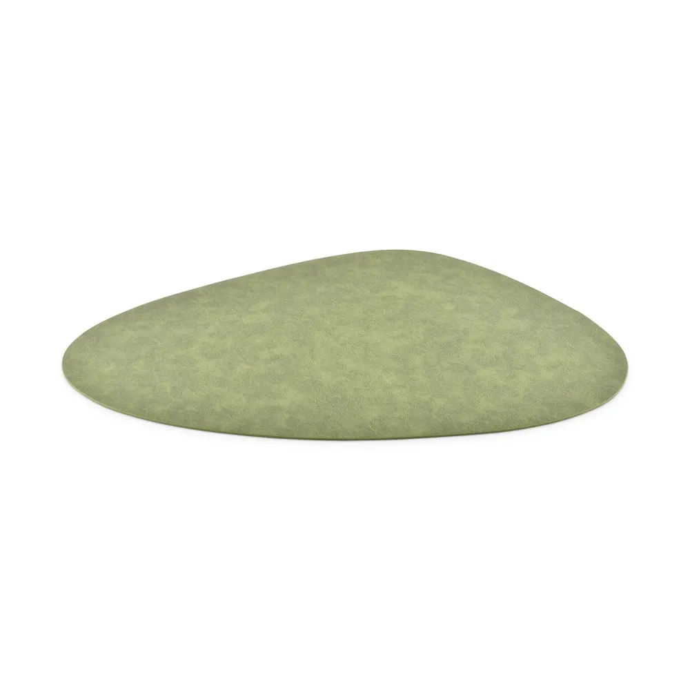 Bonbistro - Placemat 45x37cm lederlook groen Layer - Set van 4