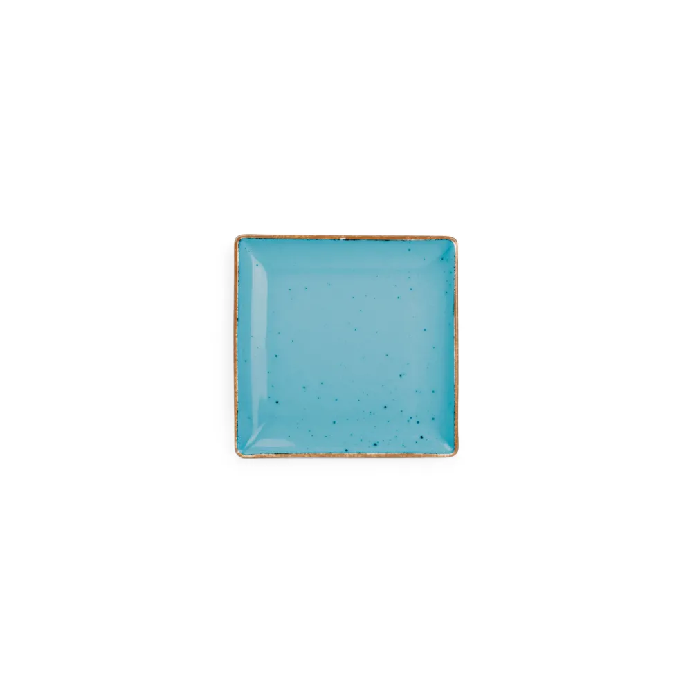 Bonbistro - Plat bord 11x11cm blauw Collect - Set van 6