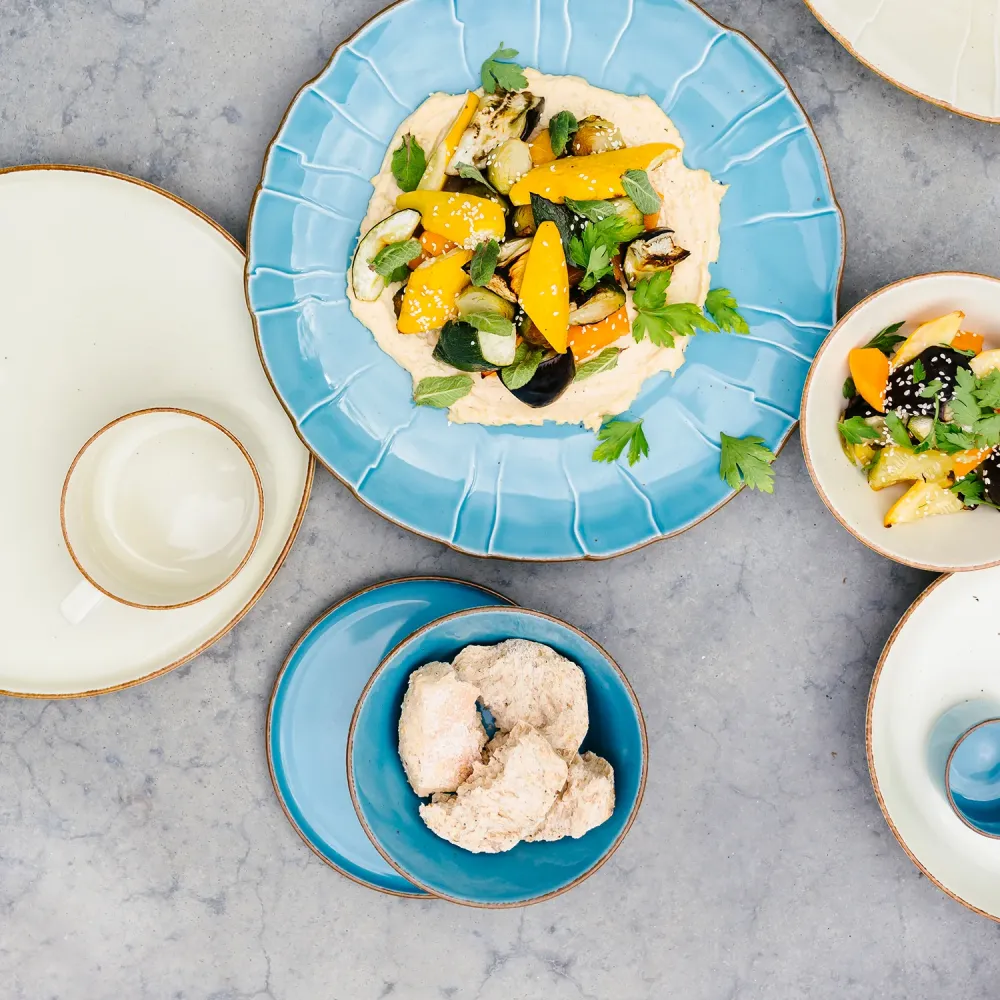 Bonbistro - Plat bord 17,5cm blauw Collect - Set van 6