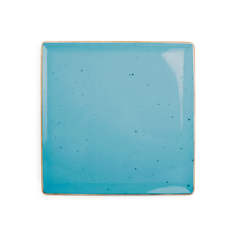 Bonbistro - Plat bord 25,5x25,5cm blauw Collect - Set van 6