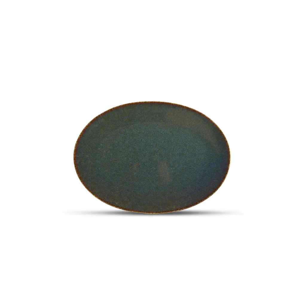 Bonbistro - Plat bord 30x21cm groen Cirro - Set van 4