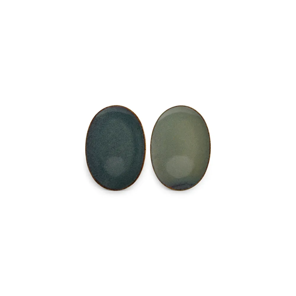 Bonbistro - Plat bord 30x21cm groen Cirro - Set van 4