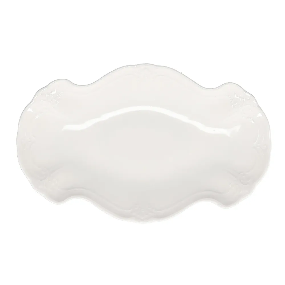 Bonbistro - Serveerschaal 39x25cm ivoor Retro - Set van 2