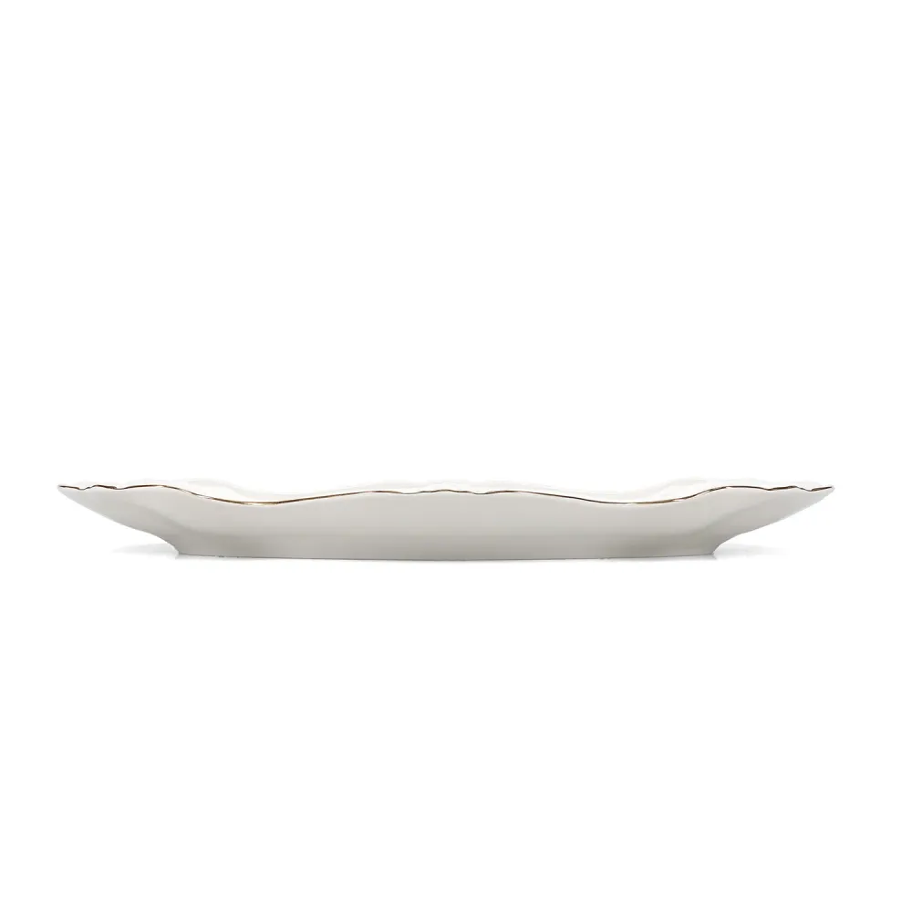 Bonbistro - Serveerschaal 39x25cm met gouden rand Retro - Set van 2