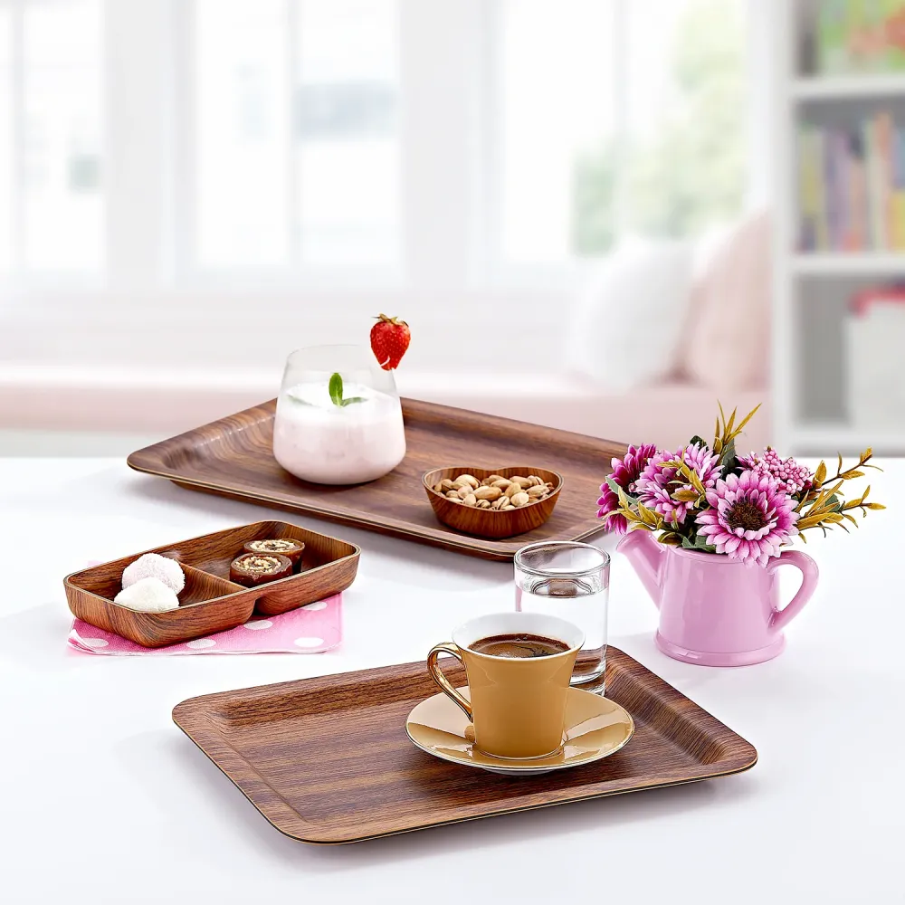 Bonbistro - Verdeelbord 17,5x10cm 2 delen bruin Buffet