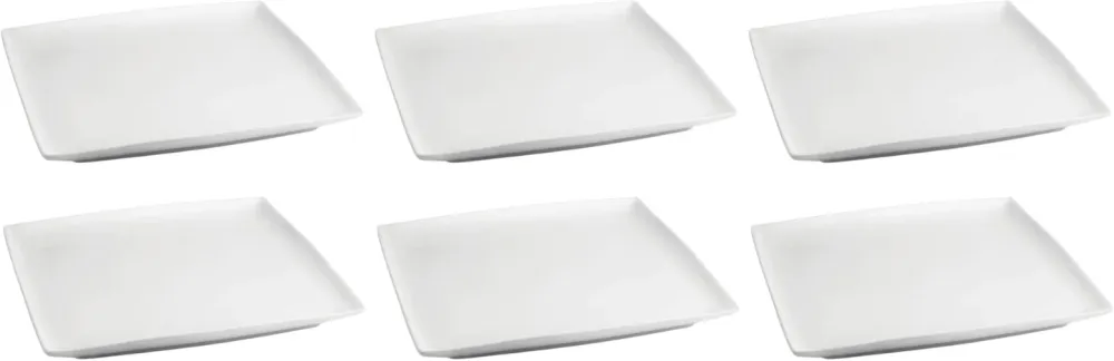 BonBistro Dinerborden Yong Squito 26 x 26 cm - Wit - 6 stuks