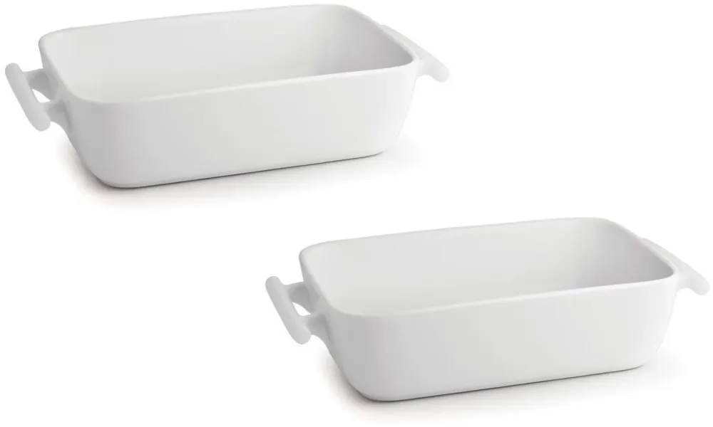 BonBistro Ovenschaal Yong Squito - Wit - 20 x 14 x 6 cm / 1.1 Liter - 2 stuks