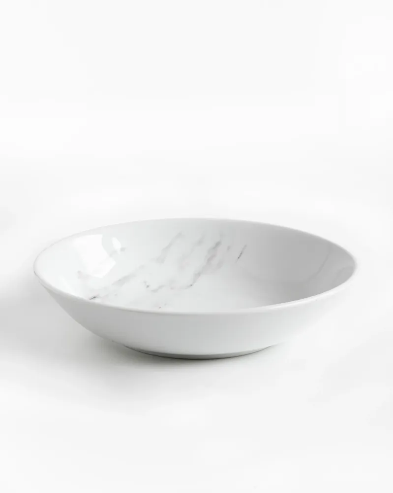 Diepe Bord Marble Bone and White