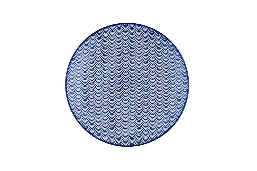 bord PATTERN Ø21cm - 6 stuks - Donker blauw