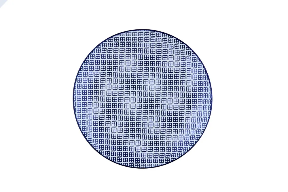 bord PATTERN Ø21cm - 6 stuks - Donker blauw
