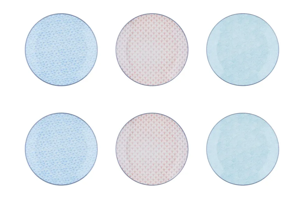 bord PATTERN Ø21cm - 6 stuks - Pastel