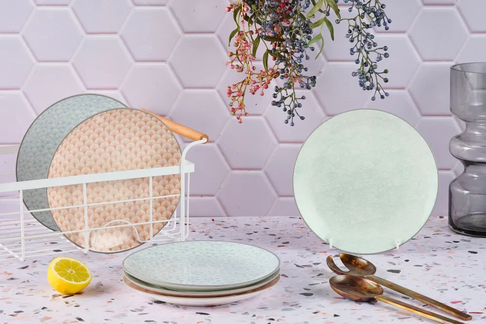 bord PATTERN Ø21cm - 6 stuks - Pastel