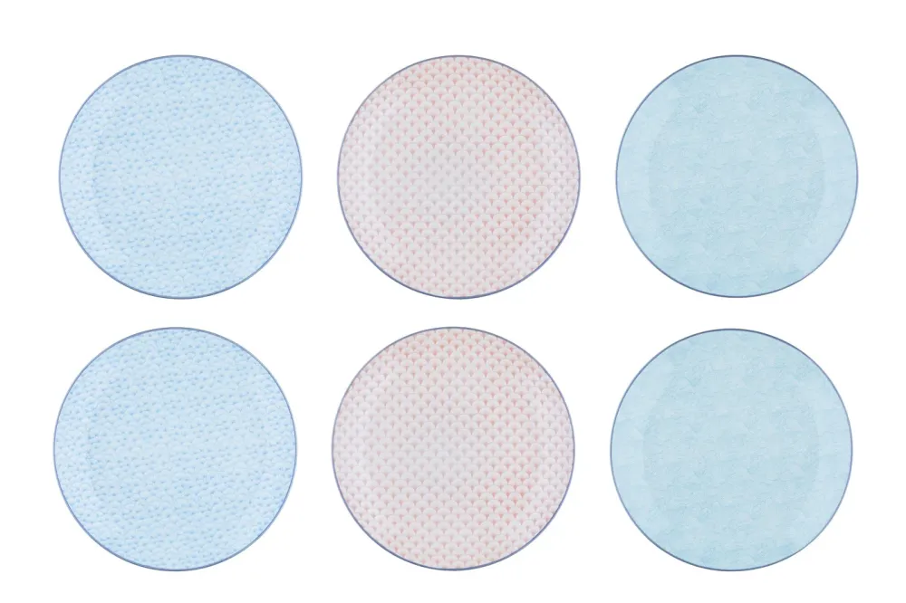 bord PATTERN Ø26cm - 6 stuks - Pastel