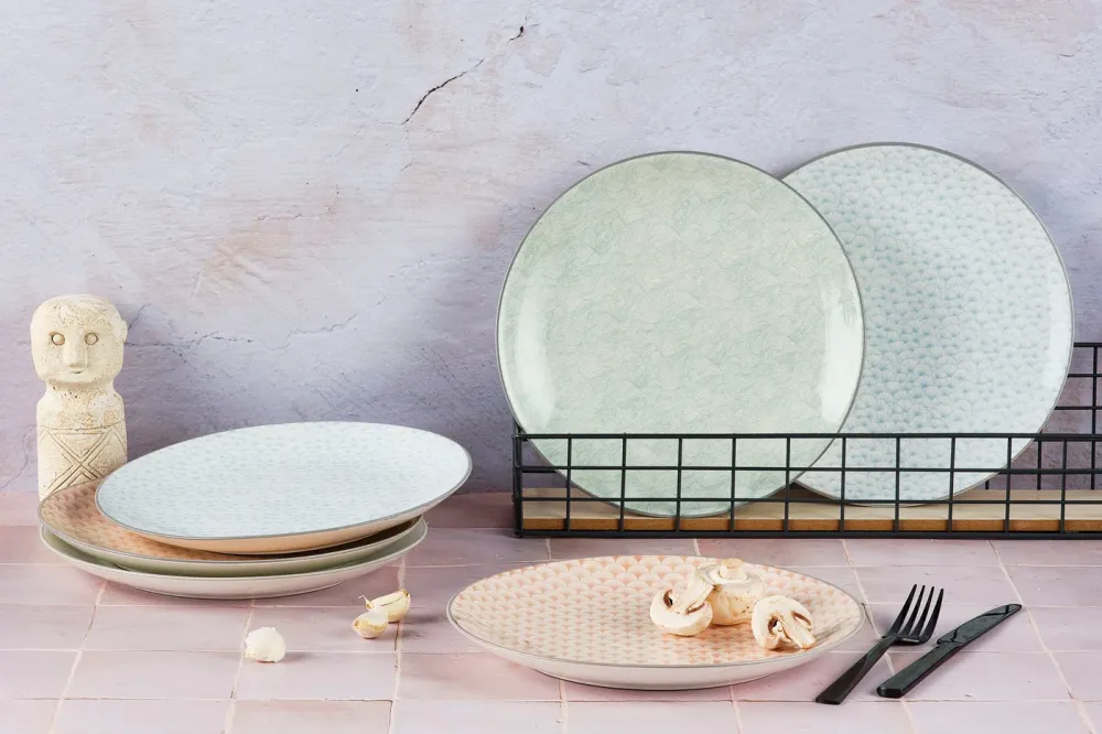 bord PATTERN Ø26cm - 6 stuks - Pastel