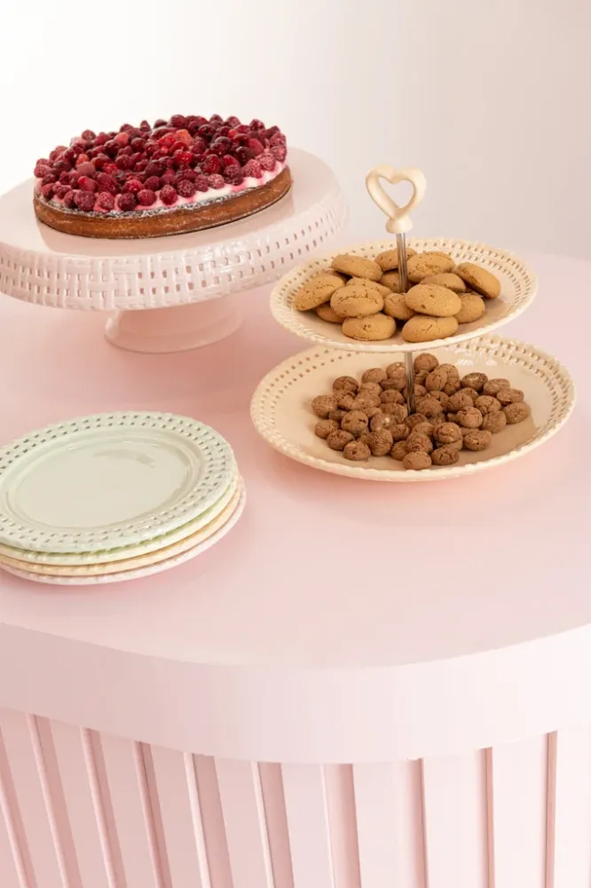 Bord rond keramiek roze