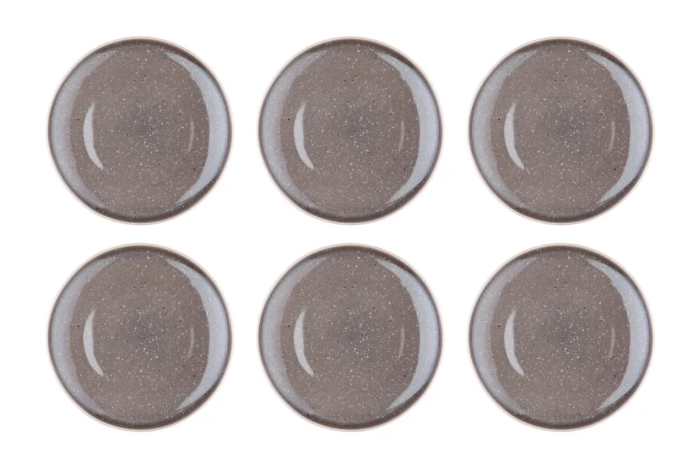 bord STELLAR Ø27cm - 6 stuks - Betongrijs