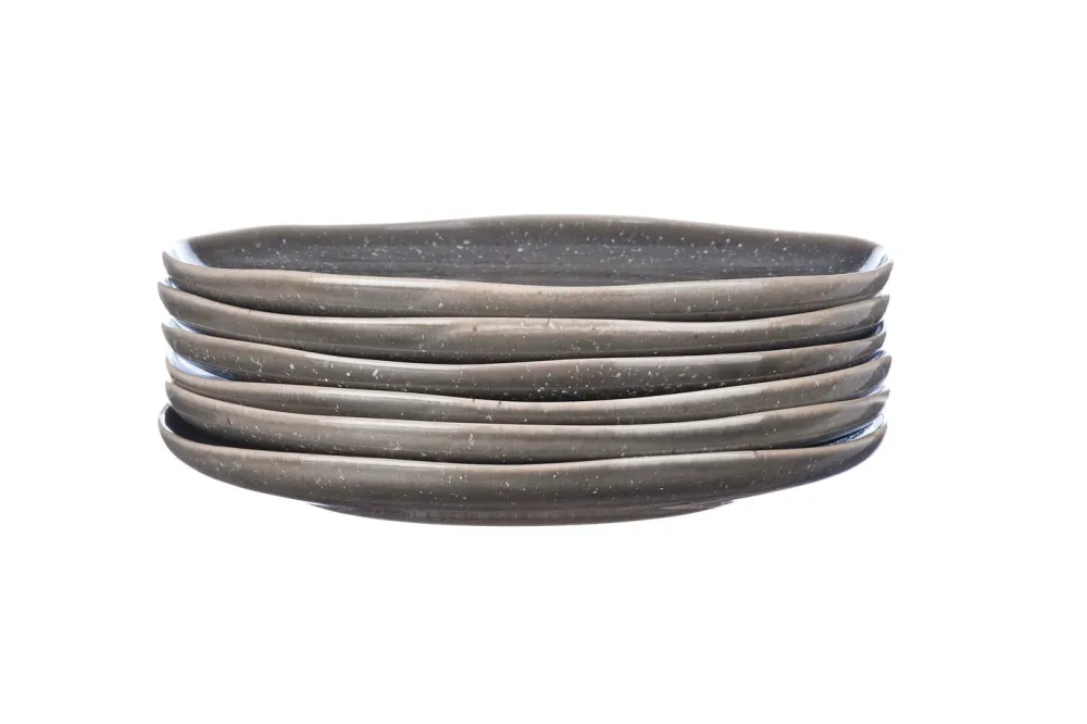 bord STELLAR Ø27cm - 6 stuks - Betongrijs