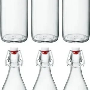 Bormioli Rocco Beugelflessen / Weckflessen Giara - Transparant - 1 liter - 6 stuks