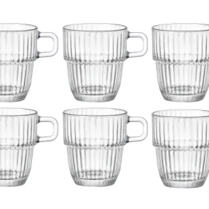 Bormioli Rocco Koffiekopjes met oor - Stapelbaar - Barshine 185 ml - 6 Stuks