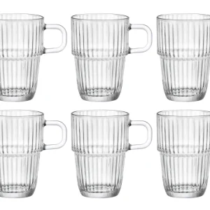 Bormioli Rocco Latte Macchiato Glazen - Irish Coffee Glazen - Koffiekopjes met oor - Stapelbaar - Barshine 315 ml - 6 Stuks