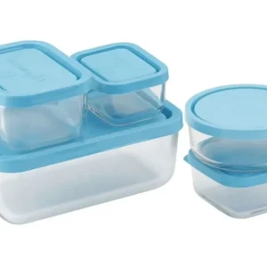 Bormioli Rocco Vershoudbakjes Frigoverre - Glas - Blauw 5-Delig