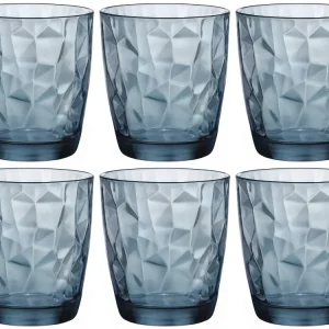 Bormioli Rocco Waterglazen Diamond - Blauw - 300 ml - 6 stuks
