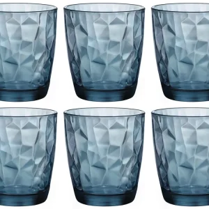 Bormioli Rocco Waterglazen Diamond - Blauw - 390 ml - 6 stuks