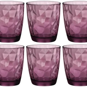 Bormioli Rocco Waterglazen Diamond - Paars - 300 ml - 6 stuks