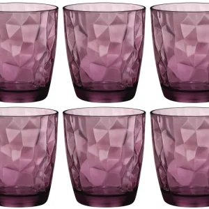 Bormioli Rocco Waterglazen Diamond - Paars - 390 ml - 6 stuks