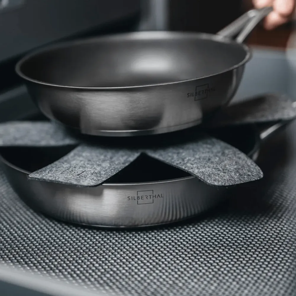 Braadpan met antiaanbaklaag - 2-delige set - 24 + 28cm - RVS