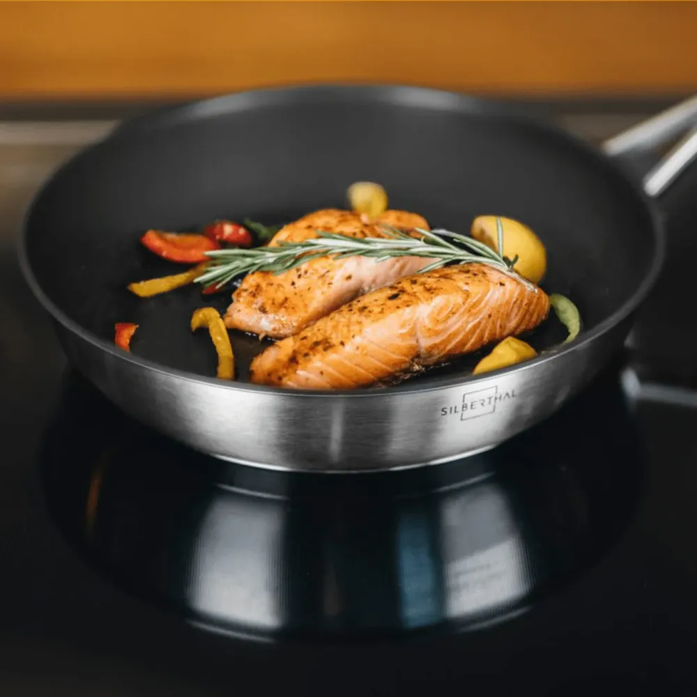 Braadpan met antiaanbaklaag - 2-delige set - 24 + 28cm - RVS