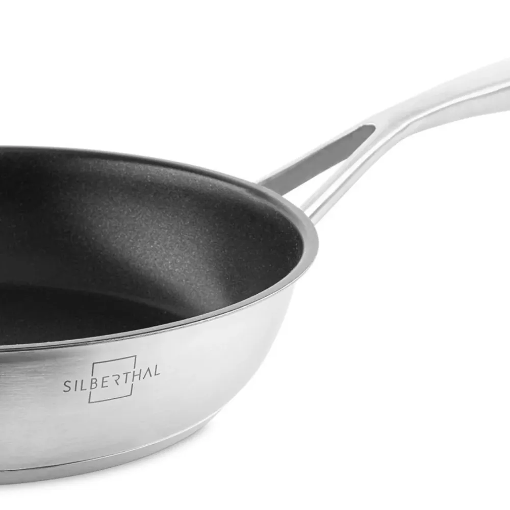 Braadpan met antiaanbaklaag - 2-delige set - 24 + 28cm - RVS