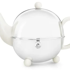 Bredemeijer Cosy Theepot 1,3l, crèmewit Wit Glanzend Roestvrij staal 202