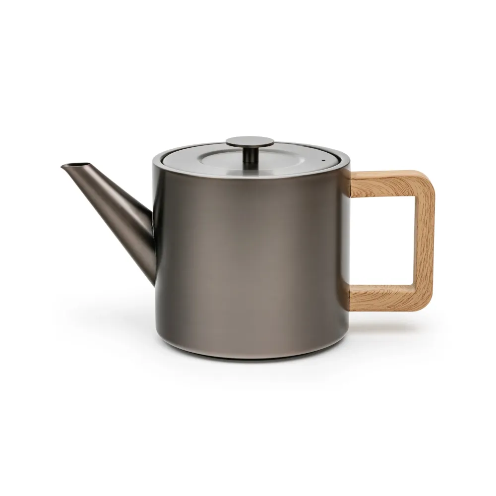 Bredemeijer - Dubbelwandige theepot Narvik - 1,1 liter - Metallic grijs - Met filter