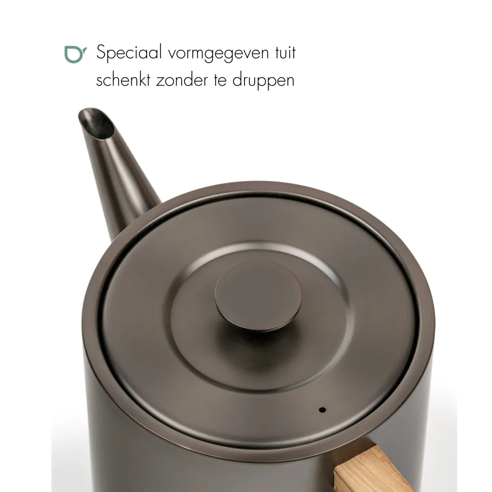 Bredemeijer - Dubbelwandige theepot Narvik - 1,1 liter - Metallic grijs - Met filter