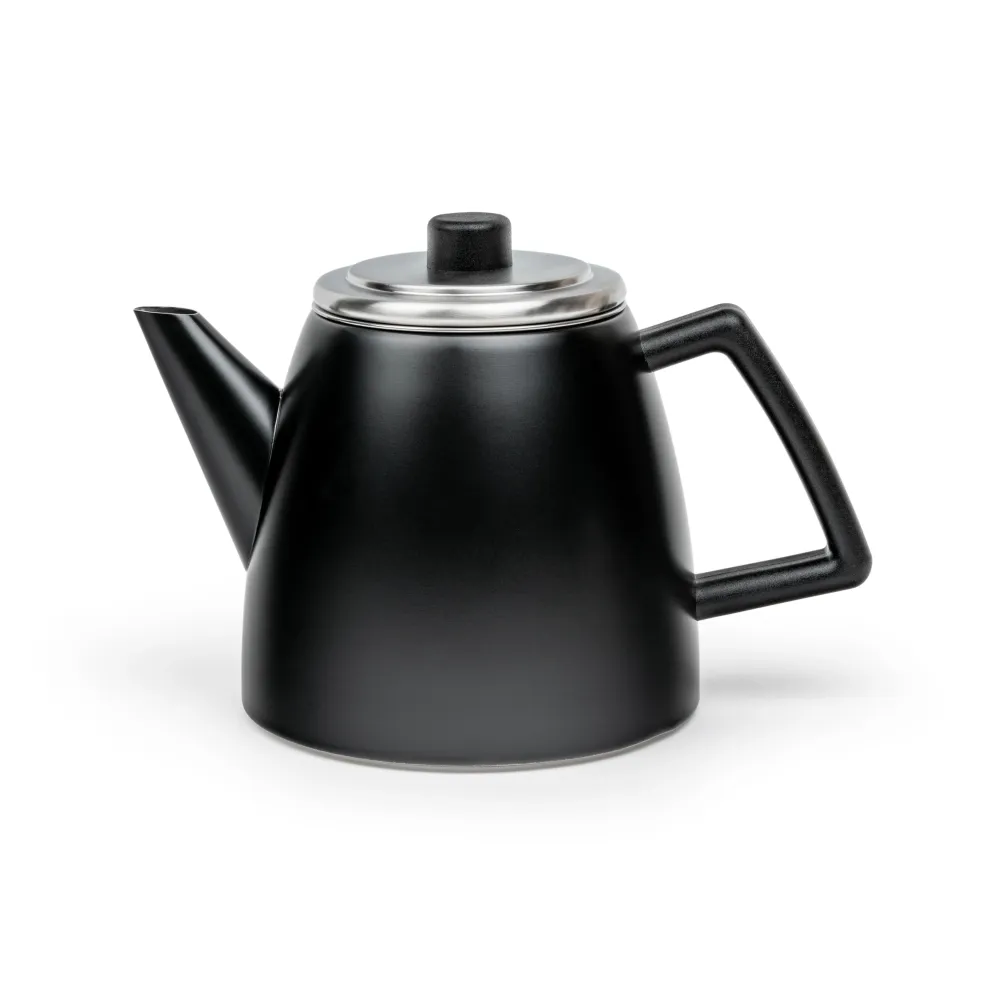 Bredemeijer - Dubbelwandige theepot Odense - 1,1 liter - Mat zwart - Met filter