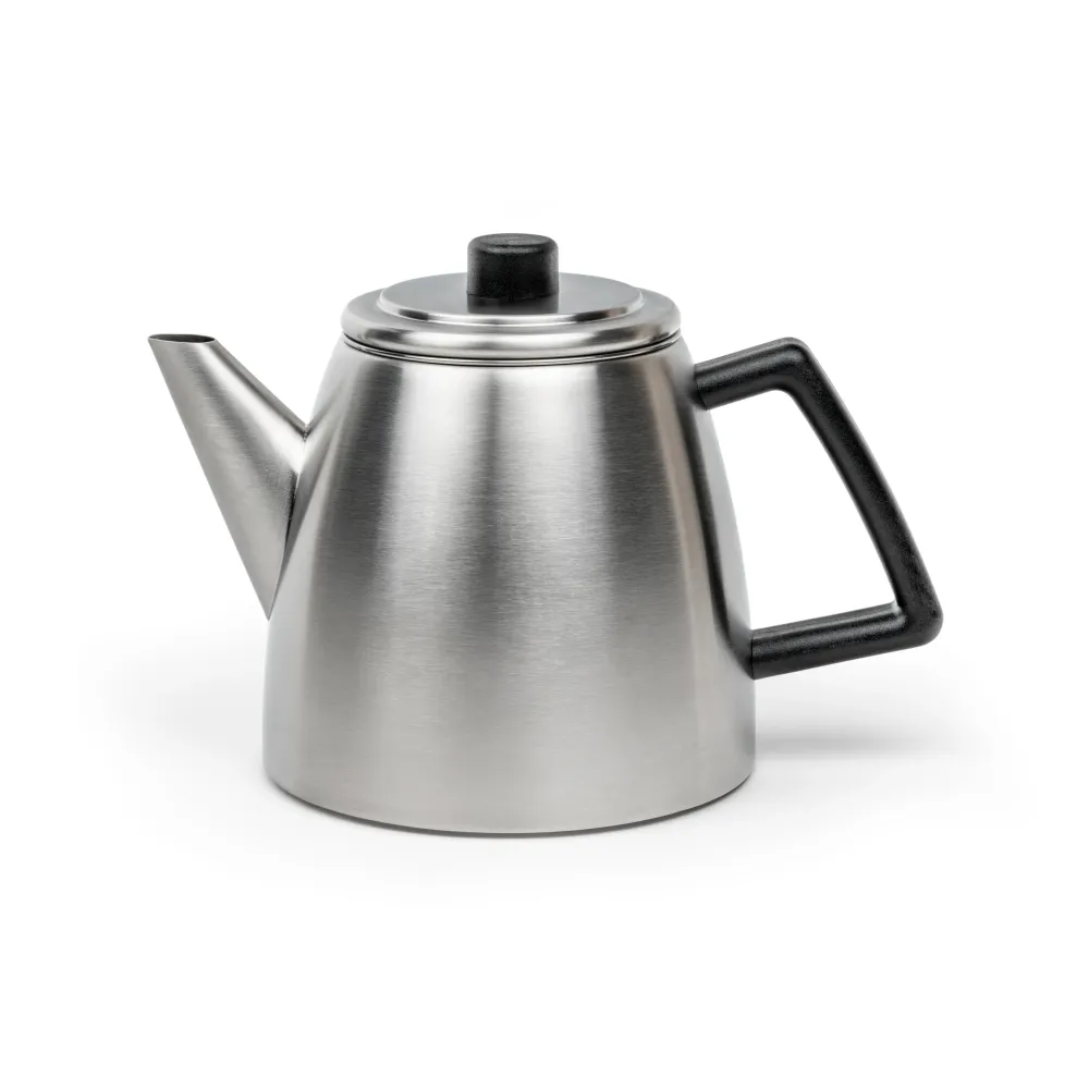 Bredemeijer - Dubbelwandige theepot Odense - 1,1 liter - Mat staal - Met filter