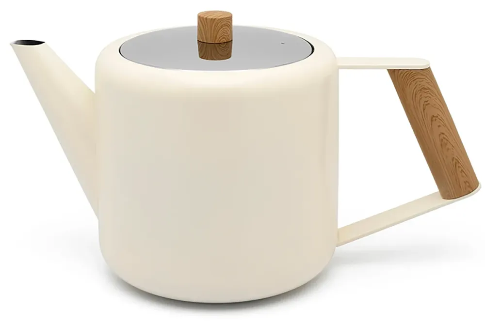 Bredemeijer Duet Design Boston Theepot 1,1l, wit Wit Mat Roestvrij staal 304