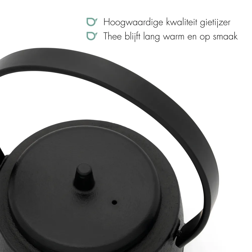 Bredemeijer - Gietijzeren theepot Kobe - 1,2 liter - Zwart